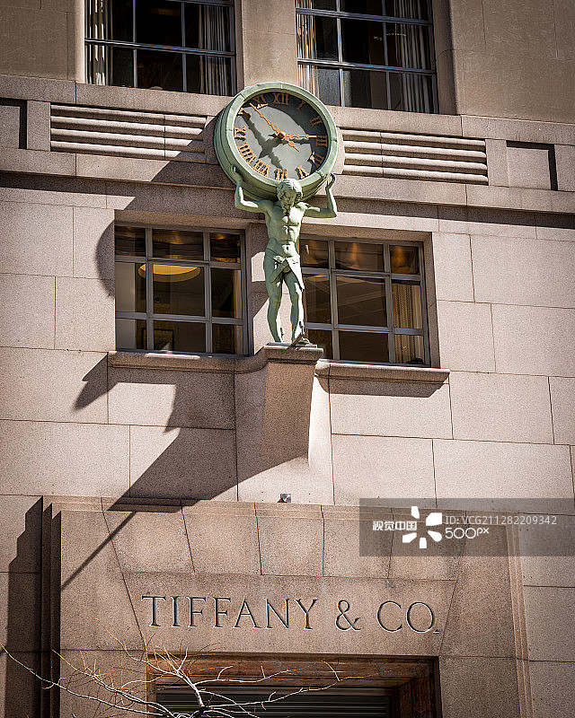蒂芙尼公司阿特拉斯时钟图片素材