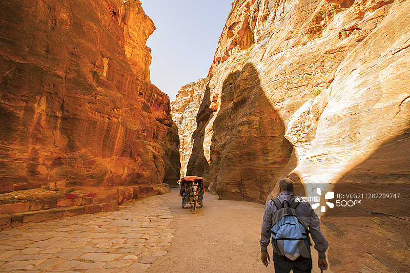 失落的佩特拉城。图片素材