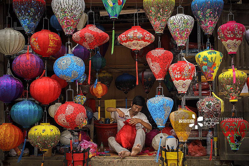 会安灯笼工坊图片素材
