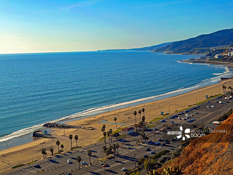 马里布CA的海洋公路图片素材