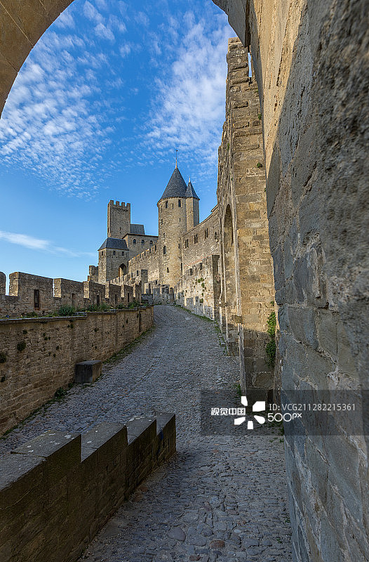 法国世界遗产卡尔卡松（无游客）图片素材