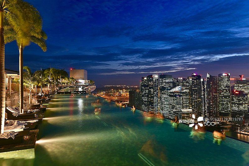 新加坡全景游泳池图片素材