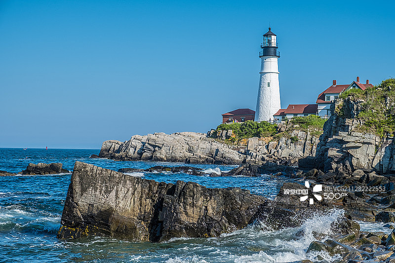 缅因州伊丽莎白角波特兰岬灯塔图片素材