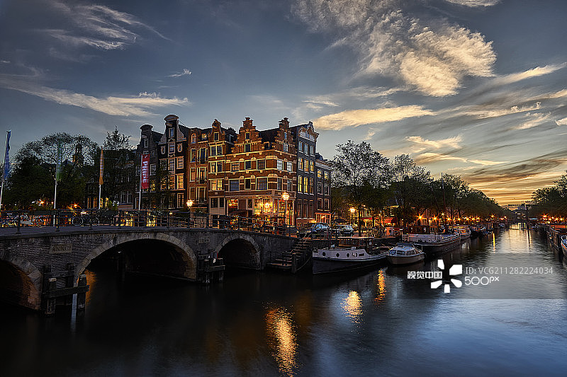阿姆斯特丹夜景图片素材