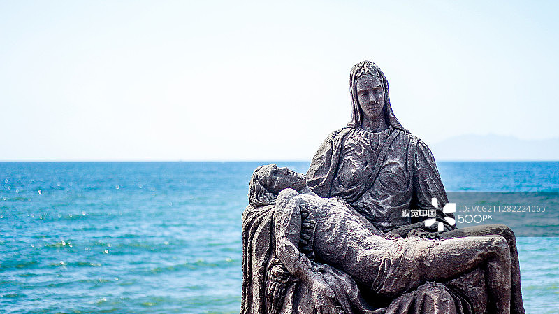 墨西哥巴亚尔塔港的沙雕图片素材