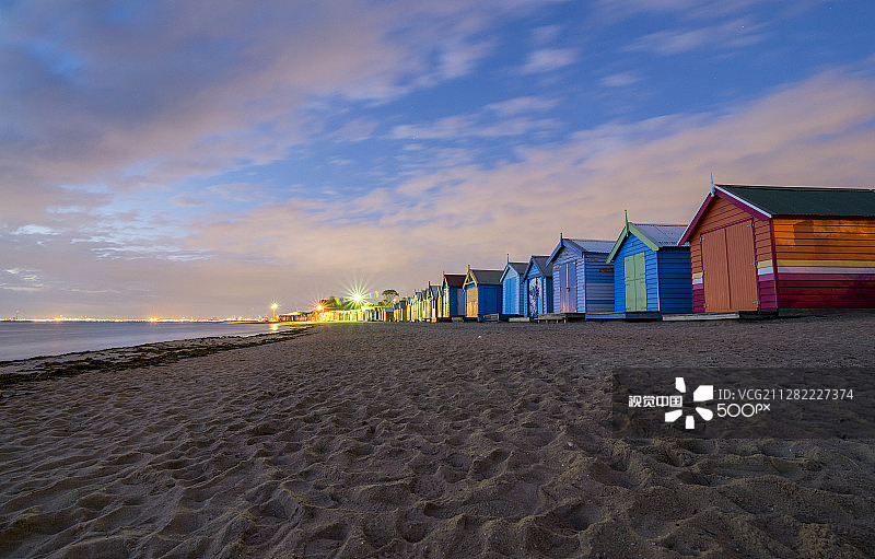 布莱顿海滩美丽的夜晚图片素材