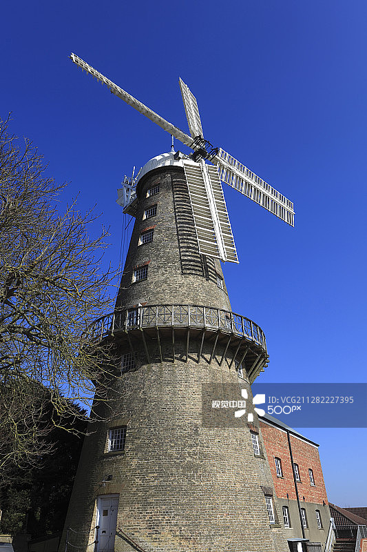 莫尔顿塔风车，英格兰林肯郡莫尔顿村图片素材