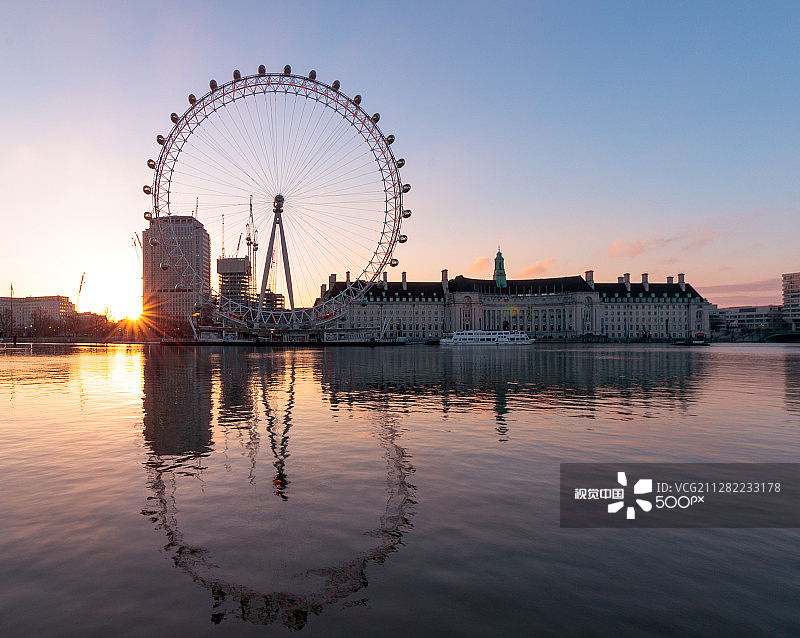 伦敦眼日出图片素材