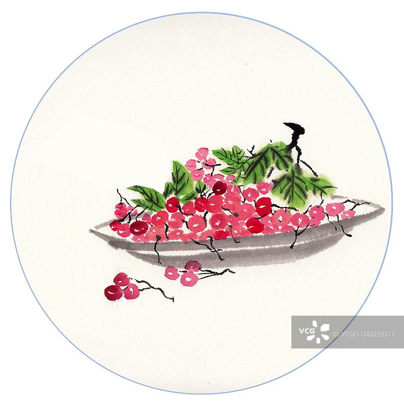 樱桃盘子图片素材