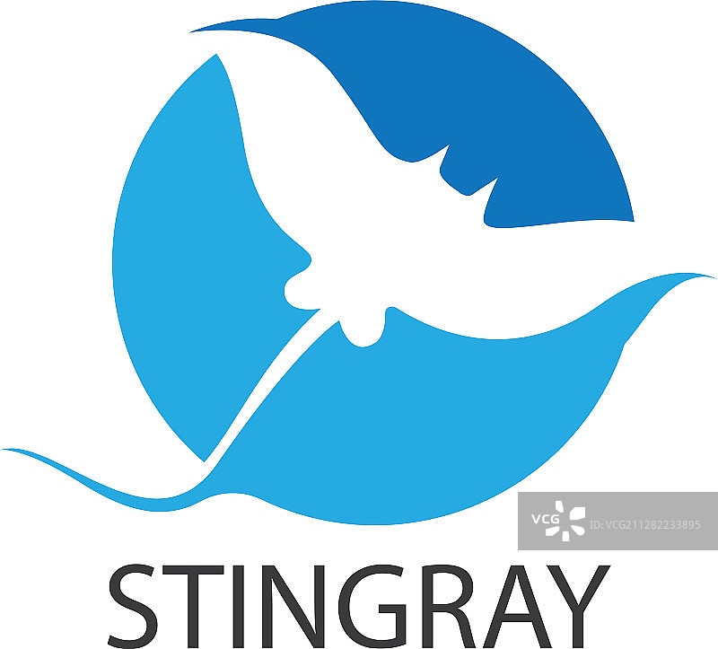 黄貂鱼logo扁平设计图片素材
