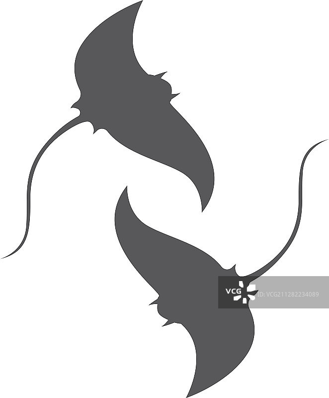 黄貂鱼logo扁平设计图片素材