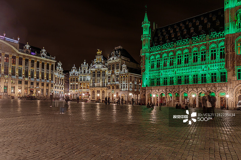 夜晚的布鲁塞尔大广场图片素材