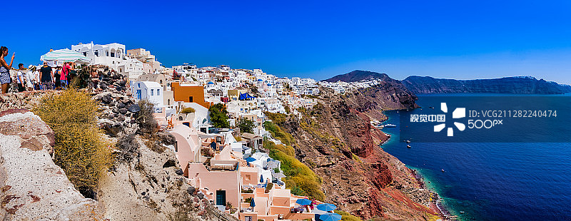 圣托里尼岛雄伟的伊亚图片素材
