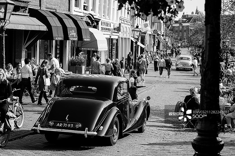 莱顿市的经典汽车图片素材