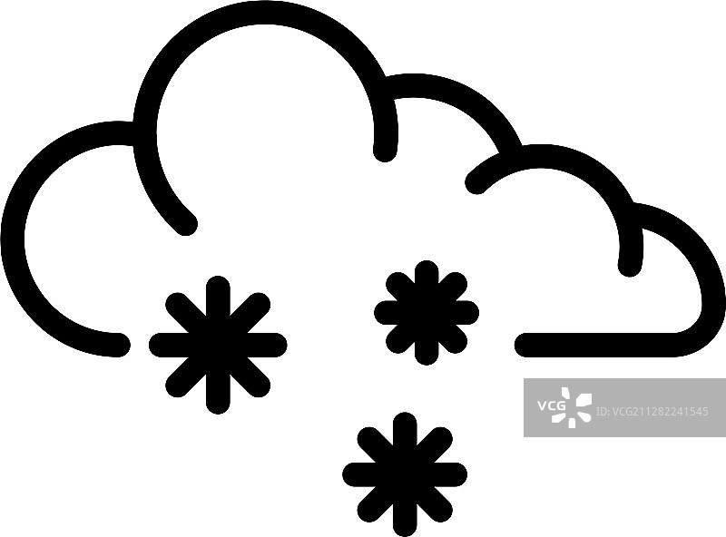 下雪云朵图标轮廓样式图片素材
