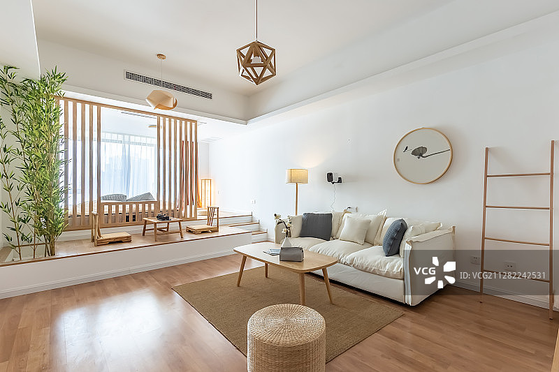 日式风格客厅清新图片素材