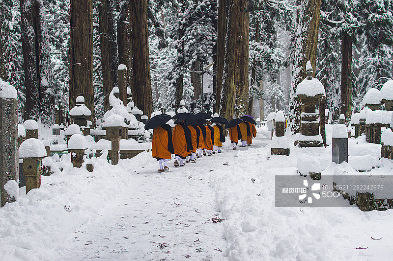 高野山的冬季图片素材