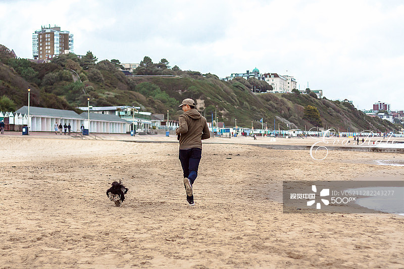 伯恩茅斯海滨九月风光图片素材