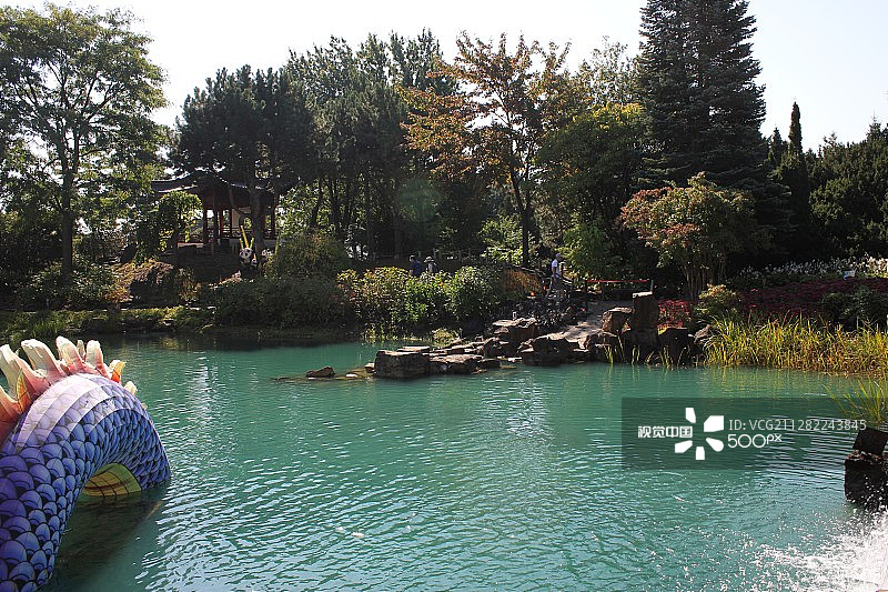 蒙特利尔植物园的中式花园风光图片素材