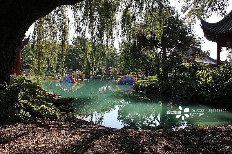 蒙特利尔植物园的中式花园风光图片素材