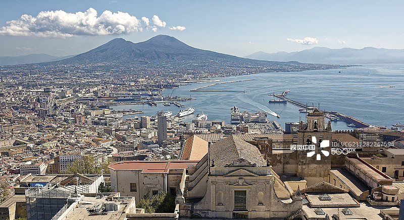 那不勒斯和维苏威火山图片素材