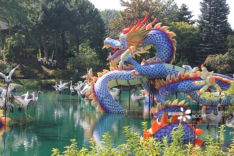 蒙特利尔植物园的中式花园图片素材