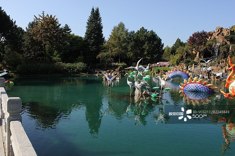 蒙特利尔植物园的中式花园图片素材