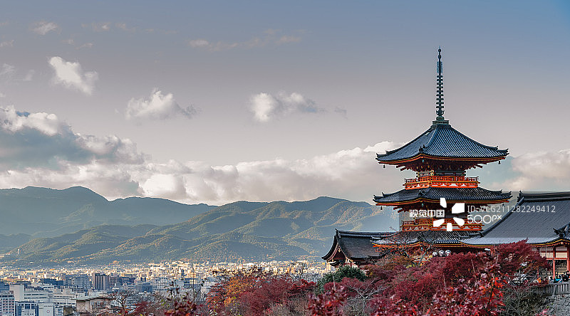 从清水寺眺望京都景色图片素材