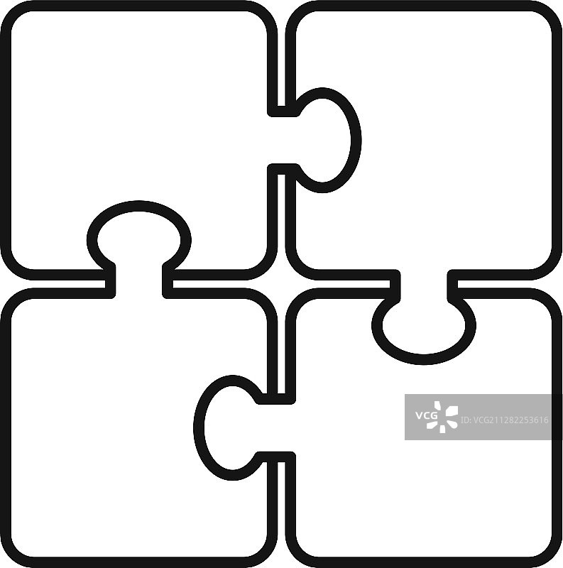 开发拼图轮廓图标样式图片素材