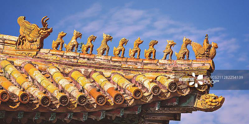 北京故宫屋顶细节图片素材