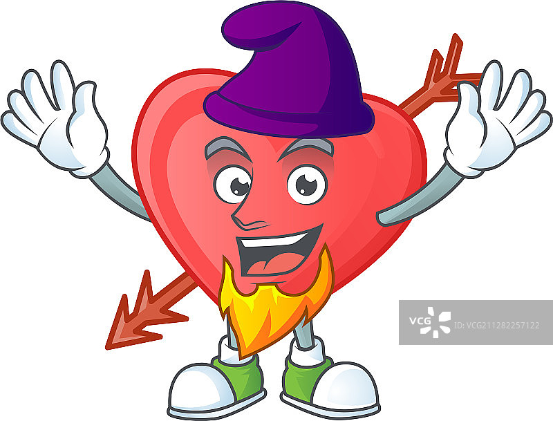 打扮成精灵的可爱丘比特之箭吉祥物卡通图片素材