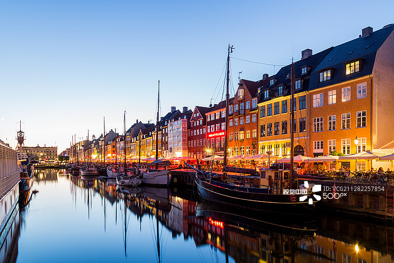 丹麦哥本哈根新港海港图片素材