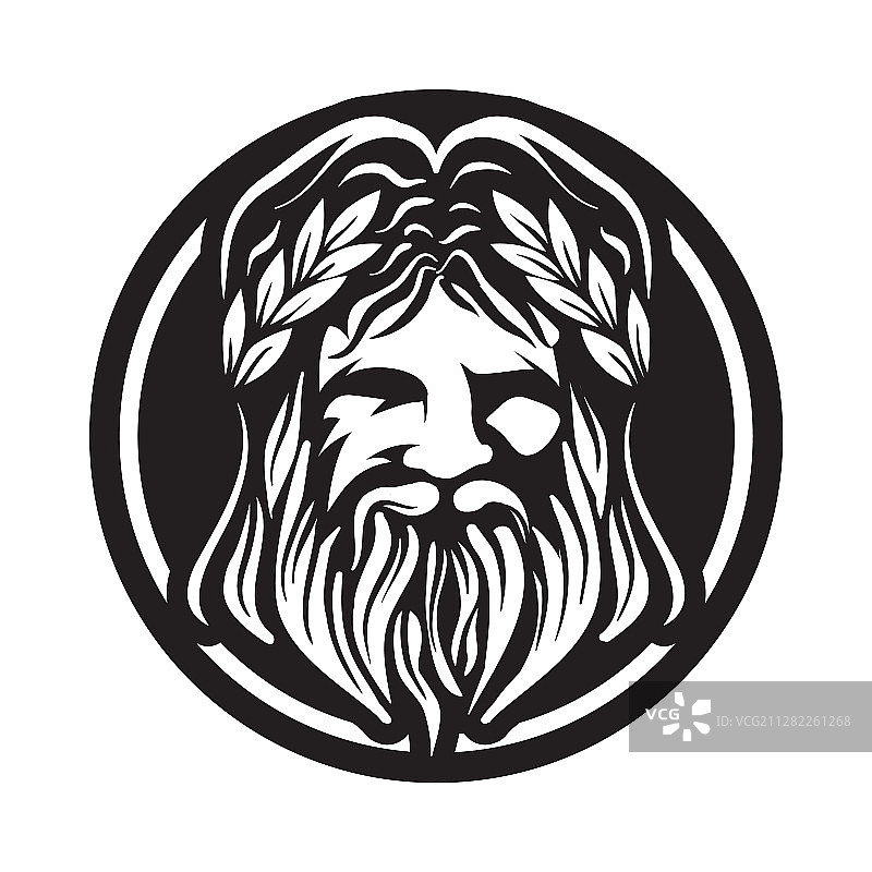 宙斯希腊神头像Logo图片素材