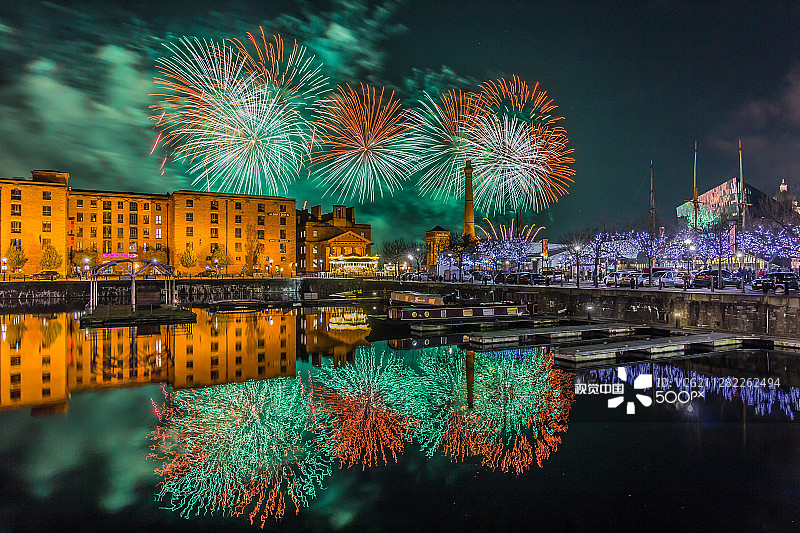 利物浦灯光节烟花图片素材