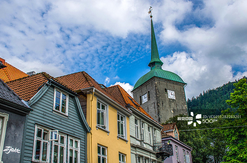 卑尔根钟楼图片素材
