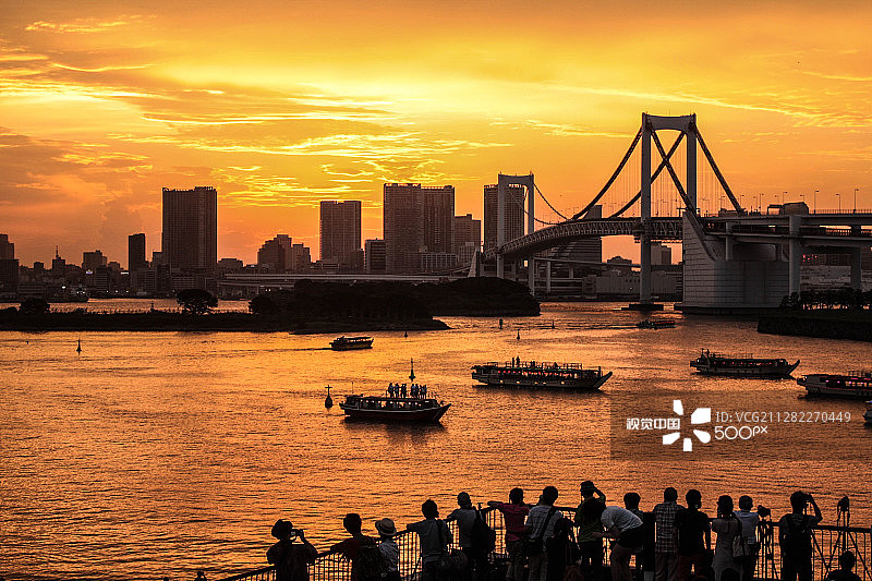 御台场和彩虹桥图片素材