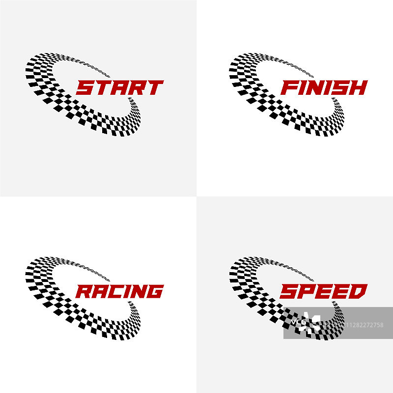 赛车旗帜标志赛车概念图片素材