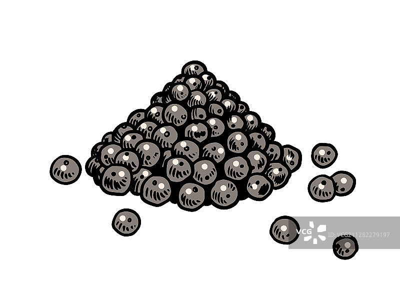 复古风格的黑胡椒干籽图片素材