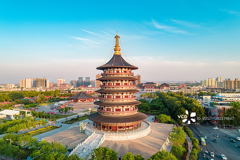 航拍洛阳著名景点古建筑图片素材