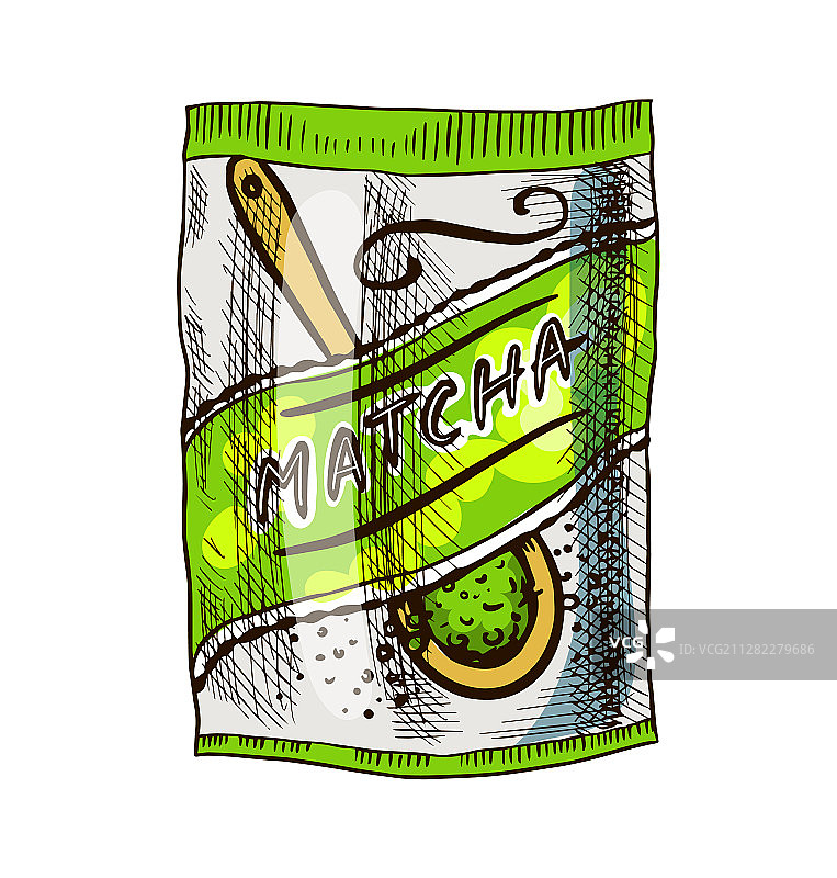 日式有机抹茶绿茶包装图片素材