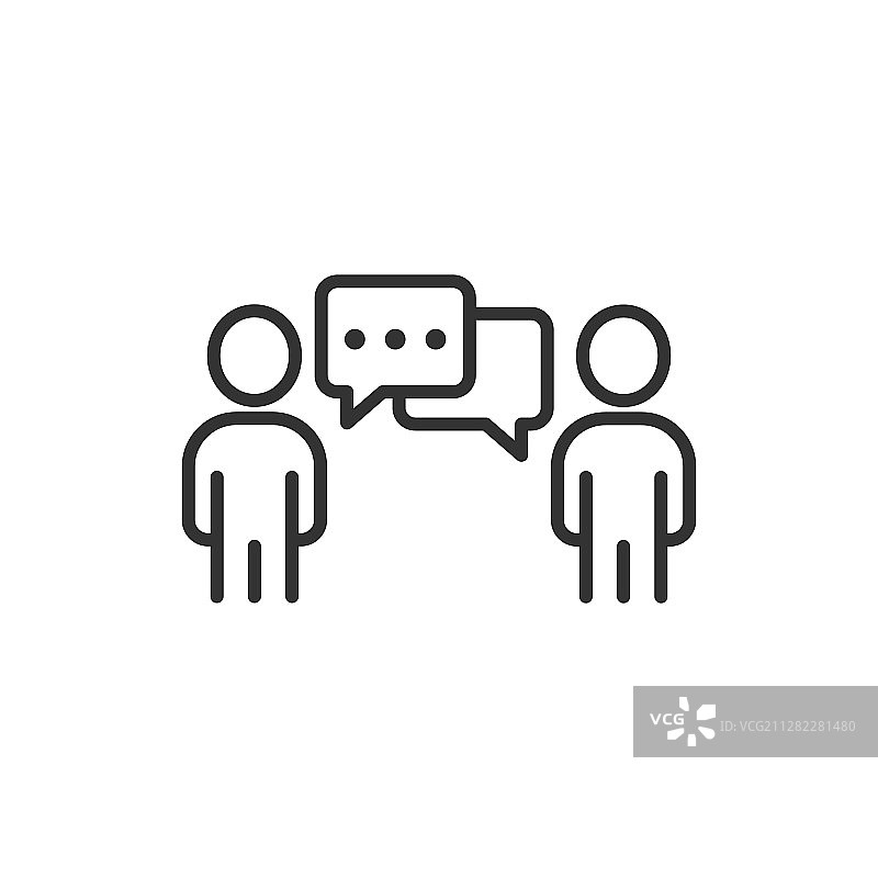 扁平风格的语音气泡图标人物图片素材