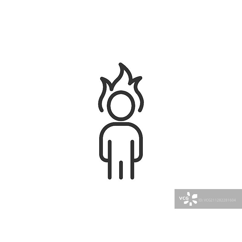 扁平风格的火焰头人群压力图标图片素材