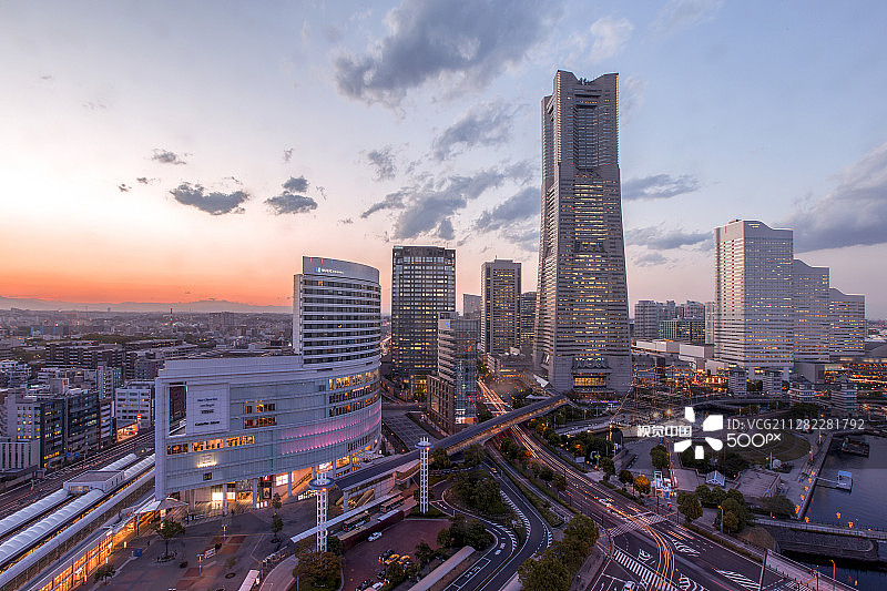 横滨日落图片素材