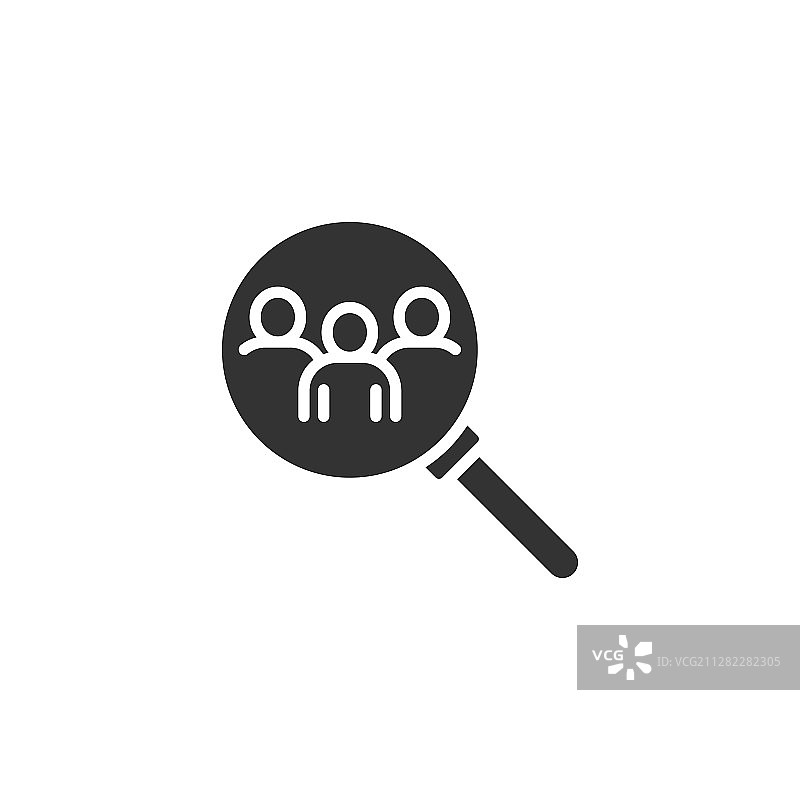 扁平风格放大镜搜索职位空缺图标图片素材