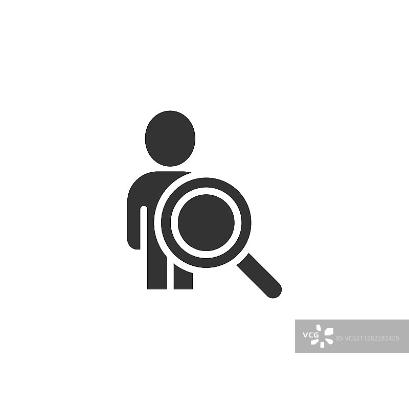 扁平风格放大镜搜索职位空缺图标图片素材