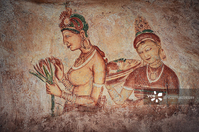 斯里兰卡锡吉里耶仕女图图片素材