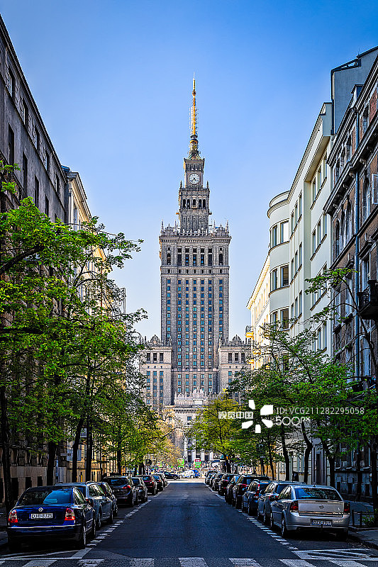 波兰华沙的斯大林科学文化宫图片素材