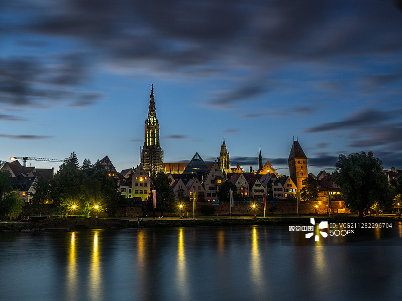 德国乌尔姆的夜晚图片素材