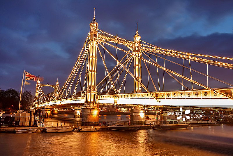 阿尔伯特桥，伦敦图片素材