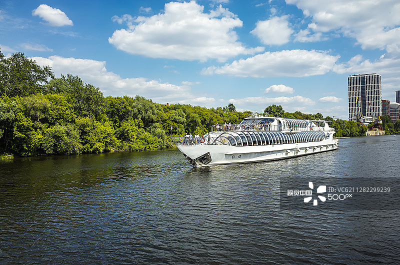 莫斯科河上的船只图片素材